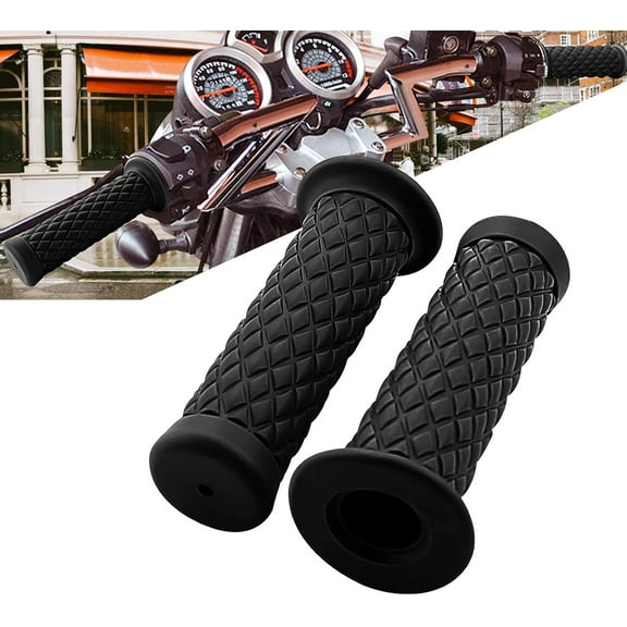 Retro Motorcycle Hand Grips Universal 7/8" 22mm 24mm Non-slip Rubber Handlebar Grips for Moto Scooter Motocross Motorbike Grips