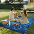 thumbnail image 4 of Blue Flowers Outdoor Rug for Patio/Deck/Porch, Non-Slip Large Area Rug 5 x 7 Ft, Farmhouse Boho Middle Century Floral Art Indoor Outdoor Rugs Washable Area Rugs, Reversible Camping Rug Carpet Runner, 4 of 8
