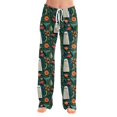 thumbnail image 4 of Evdexr Womens Halloween Pajamas 2026 Cobweb Pumpkin Bat Graphic Pajama Pants Wide Leg Palazzo Drawstring Pants Casual Sleep Elastic Trousers XL, 4 of 7