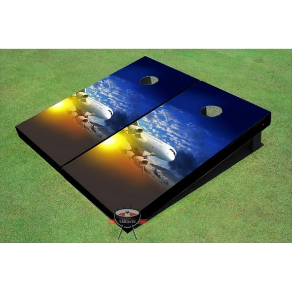 Plane Sun Set #3 Theme Cornhole Boards