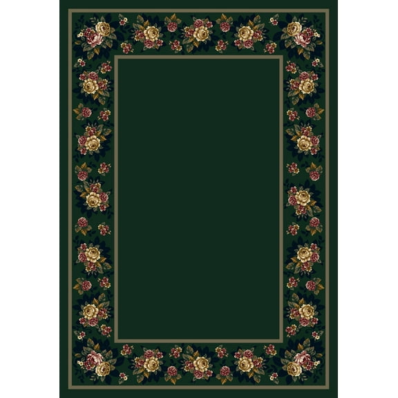 Milliken Design Center Area Rug FLORAL LACE EMERALD II Floral Lace Emerald Ii 7' 7" x 7' 7" Round
