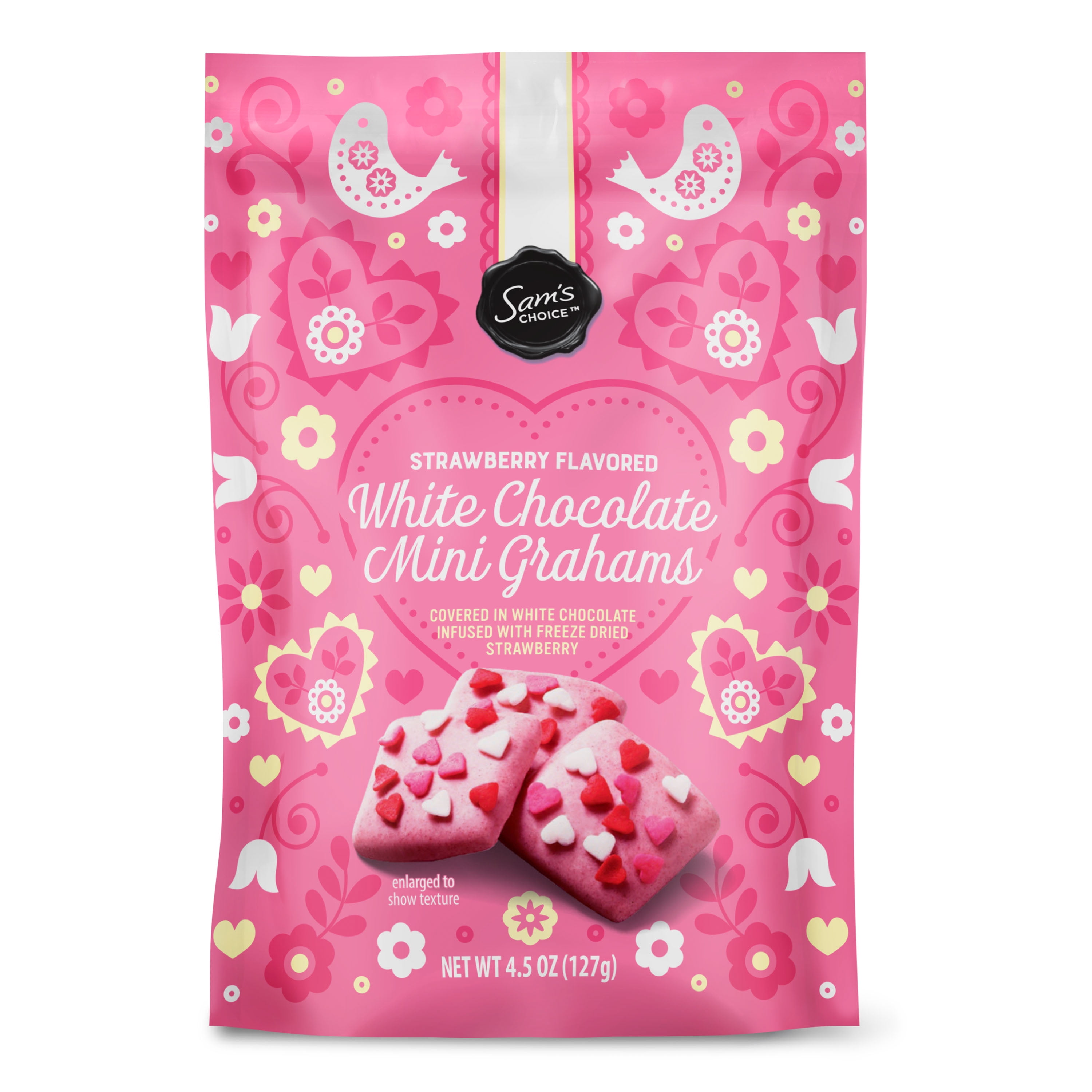 Sam's Choice Strawberry Flavored White Chocolate Mini Grahams, 4.5 oz