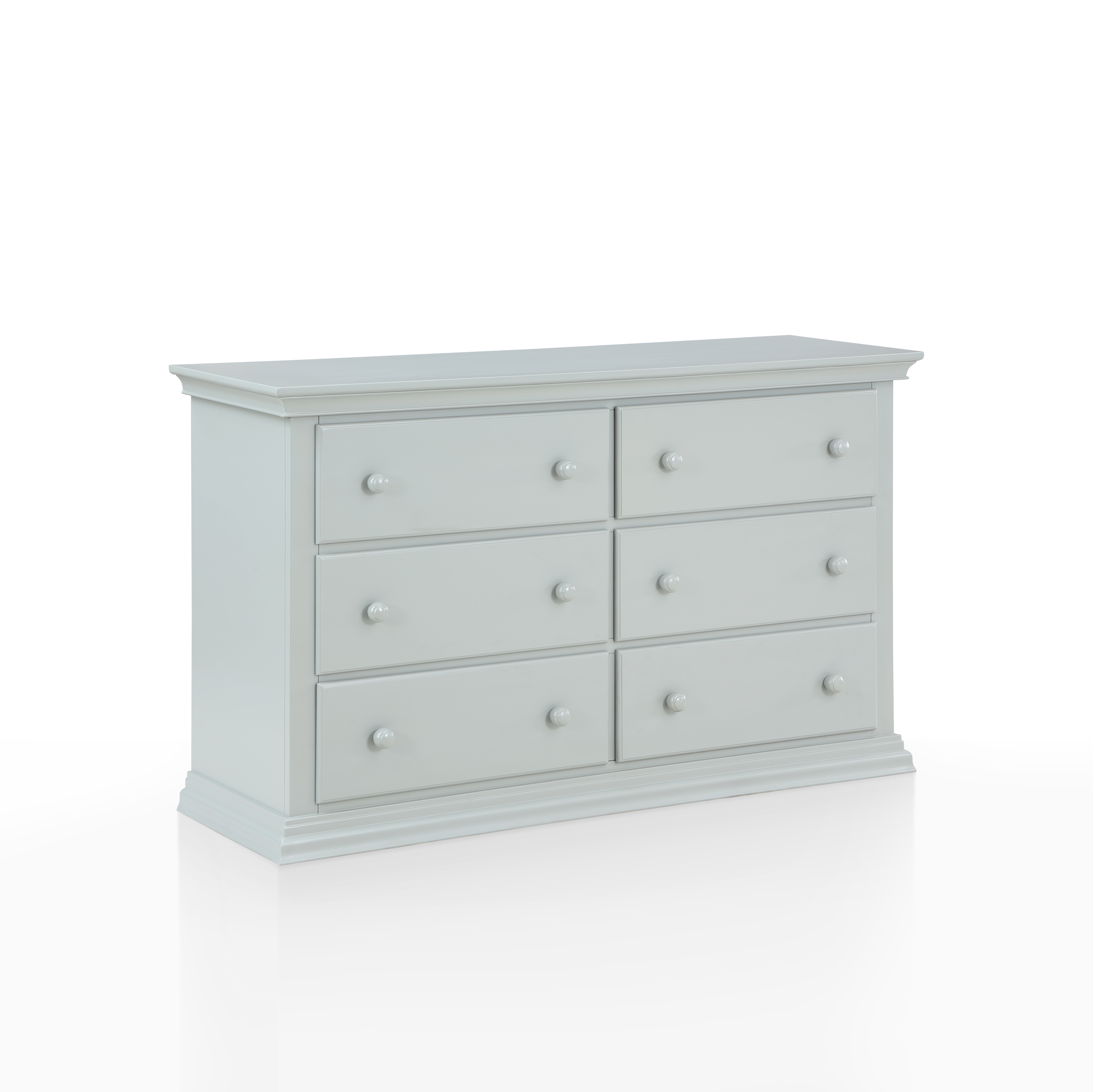 Suite Bebe Celeste 6 Drawer Double Dresser Light Gray