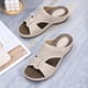 thumbnail image 3 of Sandalias de cuña Sandalias de vestir Zapatos de verano Punta abierta Sin cordones para mujer (36) Beige, 3 of 9