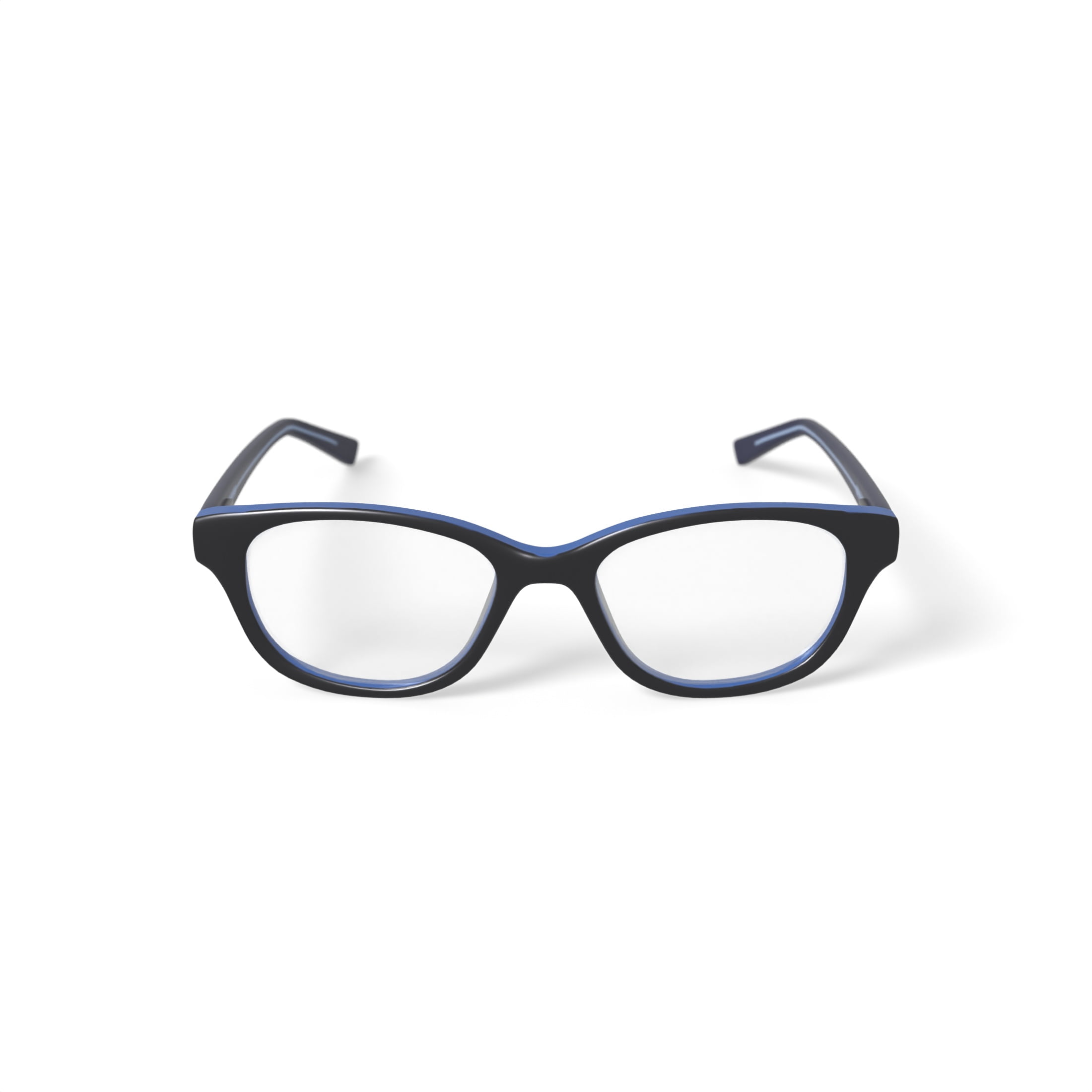 Walmart Youth FM14044 Square Prescription Eyeglasses with Case, Black/Blue