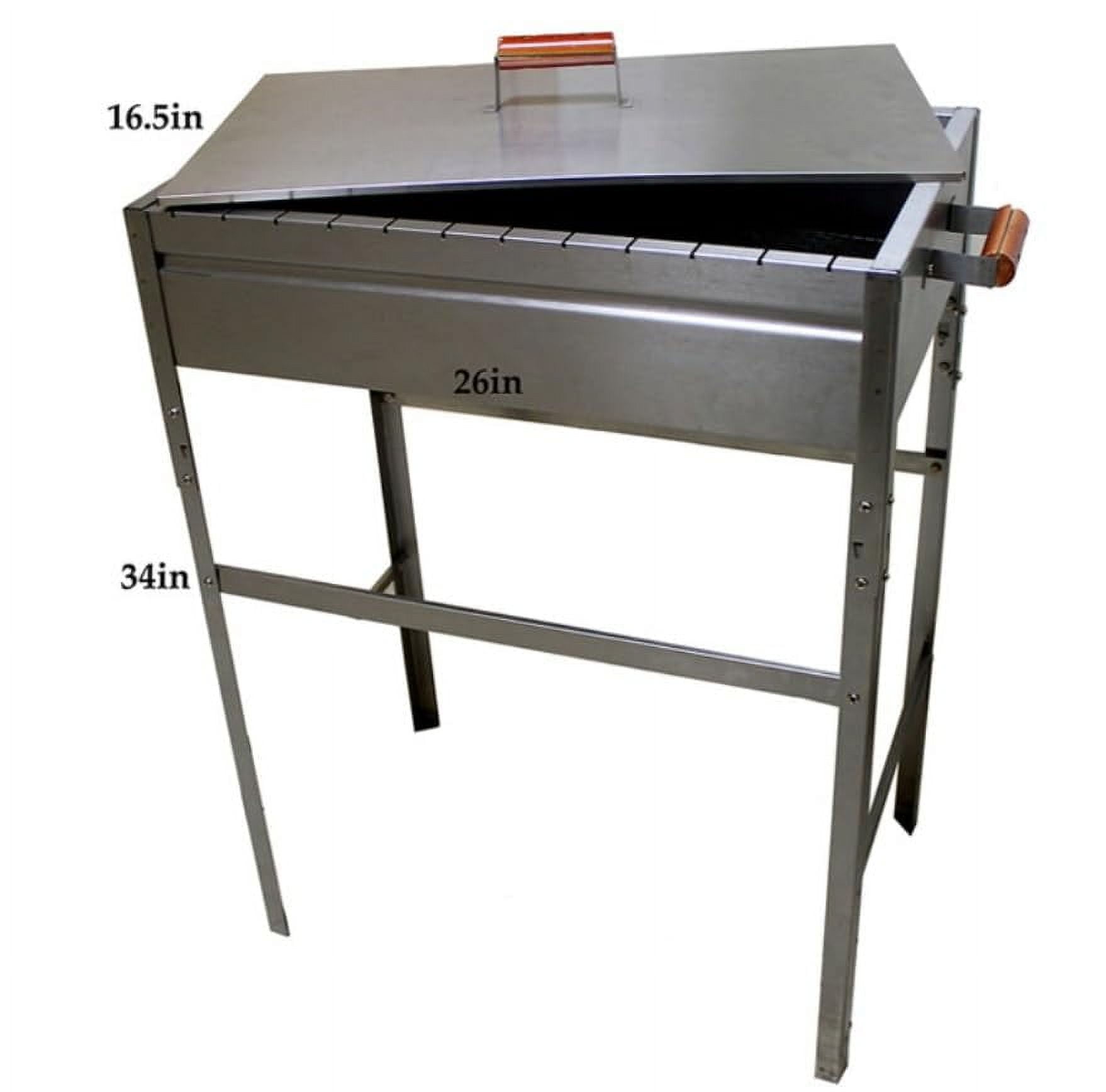 Stainless Steel Traditional Large Tall With Feet Legs Persian Middle Eastern Arabic Turkish BBQ Charcoal Grill Mexican Style Iranian Mangal Kabob Paz