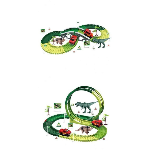 Juego de vías de tren 2 Juegos de Juguetes de Construcción de Flexible para Niños de 4, 5, 6 Y Más Magideal Juego de vías de tren