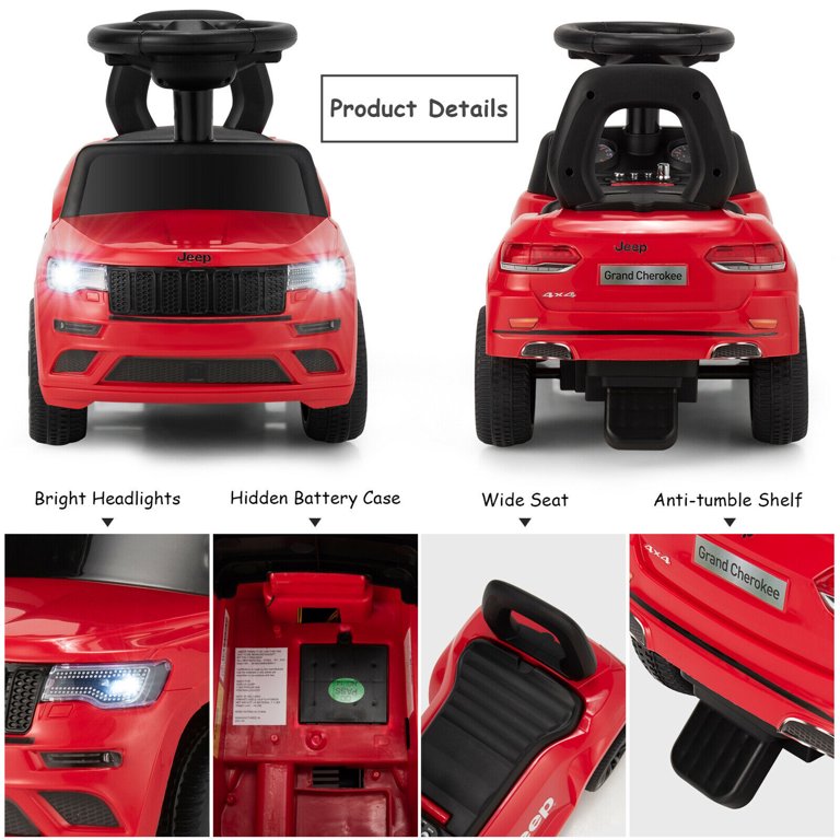 Gymax Licensed Jeep Ride on Car Foot to Floor Push Car w/ Under Seat  Storage Red 