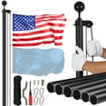 thumbnail image 3 of KFFKFF 30FT Modular Flagpole Kit, Durable Aluminum Outdoor Flag Poles, 3 Configuration Options with 3x5 US Flag, Quality Accessories, Black, 3 of 9