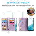 thumbnail image 3 of Dteck Wallet Case for Samsung Galaxy S23 Plus,Magnetic Handbag Zipper Pocket PU Leather Cover Flip with 9 Card Slots and Wrist Strap Folio TPU Inner Stand Case,Purple, 3 of 8