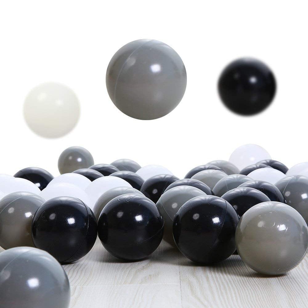 PlayMaty 100 Pieces Colorful Pit Balls Plastic Phthalate Free BPA Free Crush Proof Stress Balls for Toddlers and Kids Playhouse Ball Pool Pit Accessories 2.2inches