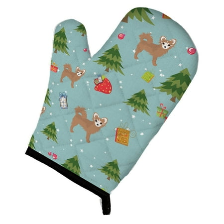 

Carolines Treasures BB4928OVMT Christmas Longhair Tan White Chihuahua Oven Mitt Large multicolor