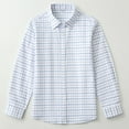 thumbnail image 6 of XXWXYD Boys Girls Plaid Long Sleeve Short Sleeve Shirt Pure Cotton British Style School Unifor𝗆 Tops for Children White and Blue Casual Wear, 6 of 7