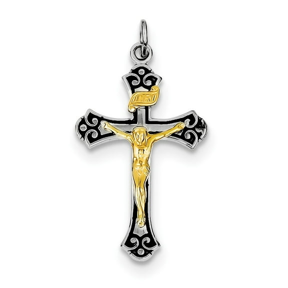 Sterling Silver Crucifix Pendant - 1.9 Grams - Measures 30x17mm Wide