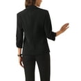 thumbnail image 3 of INSPIRE CHIC Blazers for Women's Open Front Casual Work Office Suit Jackets 3/4 Sleeve Blazer M Black, 3 of 6