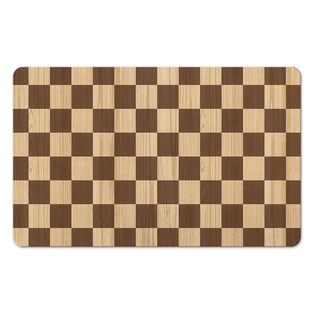 Adorable Checkered Bath Mat: Non-Slip & Absorbent Bathroom Rugs. Machine Washable, Small Indoor Doormat Perfectly Suited for Shower, Sink & Tub, 20x32in
