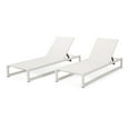 thumbnail image 2 of Noble House Modestea Chaise Longue Extérieure en Aluminium avec Siège en Maille (Ensemble de 2) Blanc, 2 of 12