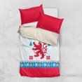 thumbnail image 1 of Luxembourg Christmas Bedding Set with Red Lion Crest and Snowflake Pattern TS04, 1 of 7