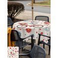 thumbnail image 6 of Square Outdoor Tablecloth with Umbrella Hole 250 Anniversary Outside Table Cloth Waterproof Patio Table Cover Independence Day Fireworks Florals Beige Zipper Tablecloths for Picnic Camping 54x54 Inch, 6 of 8