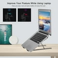 thumbnail image 4 of Mistaha Laptop Stand Adjustable Portable Computer Riser Tablet Elevator for Desk Cooling Aluminum Ventilated Notebook Holder Compatible with 10-17in PC Fully Collapsible, 4 of 8