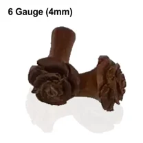 6G Bloom Rose Flower Wooden Ear Plugs Double Flare Wood Rosebud Ear Gauges Stretcher Expander
