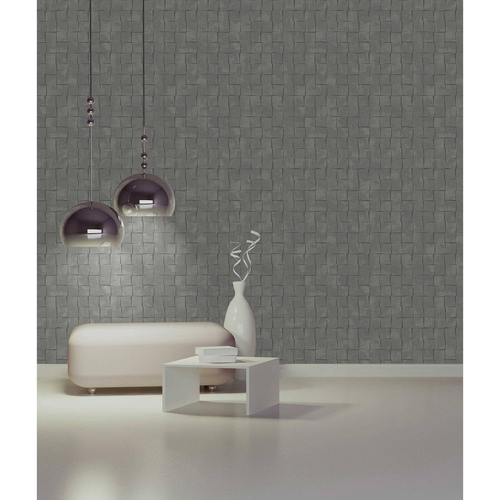 Decorline Cubist Copper Geometric Wallpaper, 20.5-in by 33-ft, 56.4 sq. ft