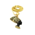 thumbnail image 3 of Unique Fashion 21 Egyptain Queen Nefertiti Pendant 2mm 24" Box Chain Necklace, 3 of 3