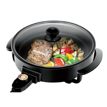 Chefman 12" Round Electric Non-Stick Skillet Griddle w/ Tempered Glass Lid - Black, New
