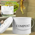 thumbnail image 6 of Kitchen Compost Bin 0.8 Gallon Metal Countertop Compost Bin with Lid and Handle Smell Resistant Indoor Waste Bucket for Food Waste, 6 of 10