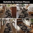 thumbnail image 4 of Findosom Runner Rug for Hallway 3x5 ft,Non-slip Machine Washable Runners Flower Floor Mats Low Pile Carpet Rug Runner with Rubber Backing for Entryway Doormat Bathroom Kitchen Laundry Room,Black, 4 of 8