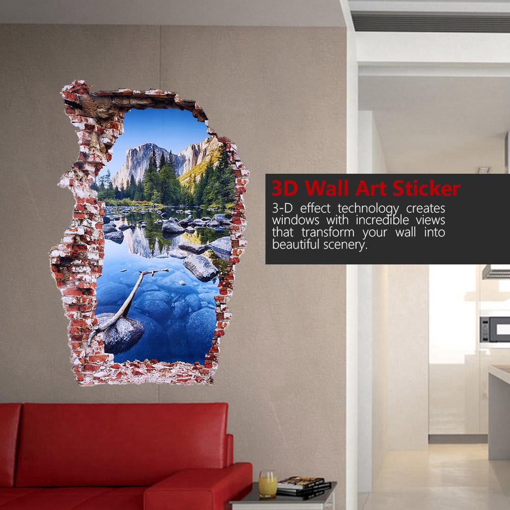 Rdeghly 3d Wall Decal 3d Room Decal 3d Broken Hole Wall Art Sticker Living Room Bedroom Poster House Door Decal Home Decor Walmart Canada