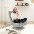 thumbnail image 3 of Costway 360° Swivel Floor Chair 5-Level Adjustable Lazy Chair w/ Massage Pillow Grey, 3 of 10