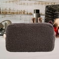 thumbnail image 6 of Cosmetic Storage Bag Plush Fabric Makeup Organizer Case for Hair Accessories Gray, 6 of 8
