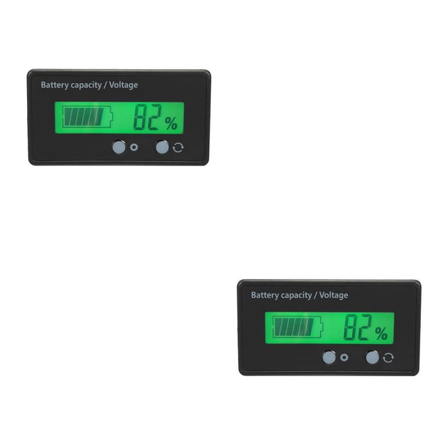 Riwesomey Indicador de nivel de carga de de coche, medidor de voltímetro LCD de y ácido de litio de 12V-48V, analizador indicador de capacidad Type2 NO2
