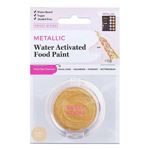 Edible Art Honey Gold Water Activated Food Paint 5g Refill Palette By Sweet Sticks