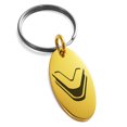 thumbnail image 1 of Stainless Steel Letter V Initial 3D Monogram Engraved Small Oval Charm Keychain Keyring, 1 of 1