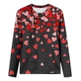 thumbnail image 4 of T-shirts de Saint-Valentin pour Femmes, Chandail en Molleton à Col Rond avec Cœur d'Amour, Chandail Mignon Gnome, Hauts, Tenues, Vêtements, Mode pour Dames, Col Rond, Manches Longues, T-Shirt Imprimé Saint-Valentin, 4 of 4