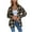 Yellow, variant on LEAVINGSUO Womens Fashion Winter Coats for Women Fashion Women Casual Pockets Printed Long Sleeve Tops Jacket Plaid Coat