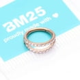 thumbnail image 5 of Implant Grade Titanium Rose Gold Double Hoop Gems Seamless Clicker Hoop Ring-Aurora Borealis, 5 of 5