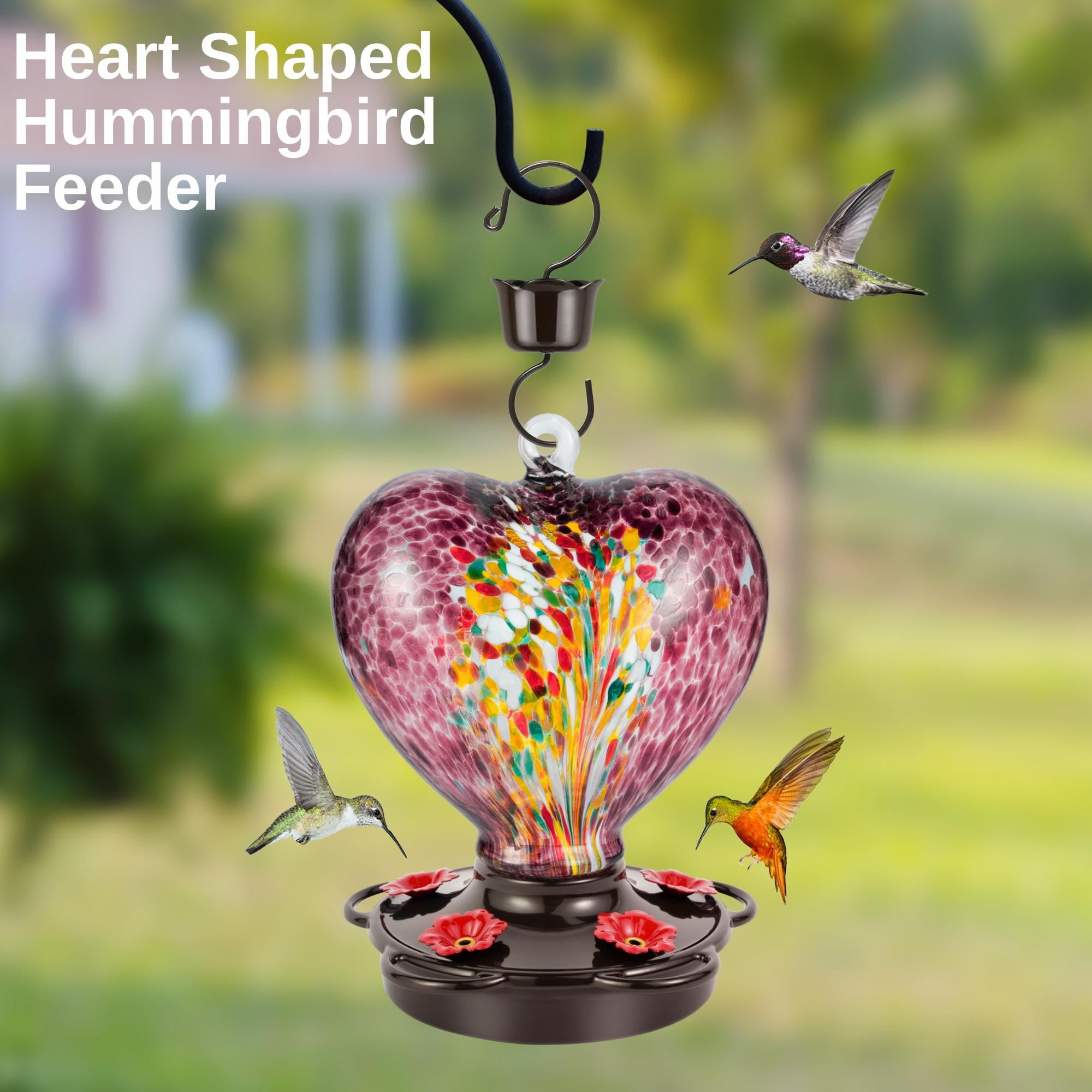 Awa Nest Leakproof Glass Hummingbird Feeder, Purple, 28 Fl Oz Capacity
