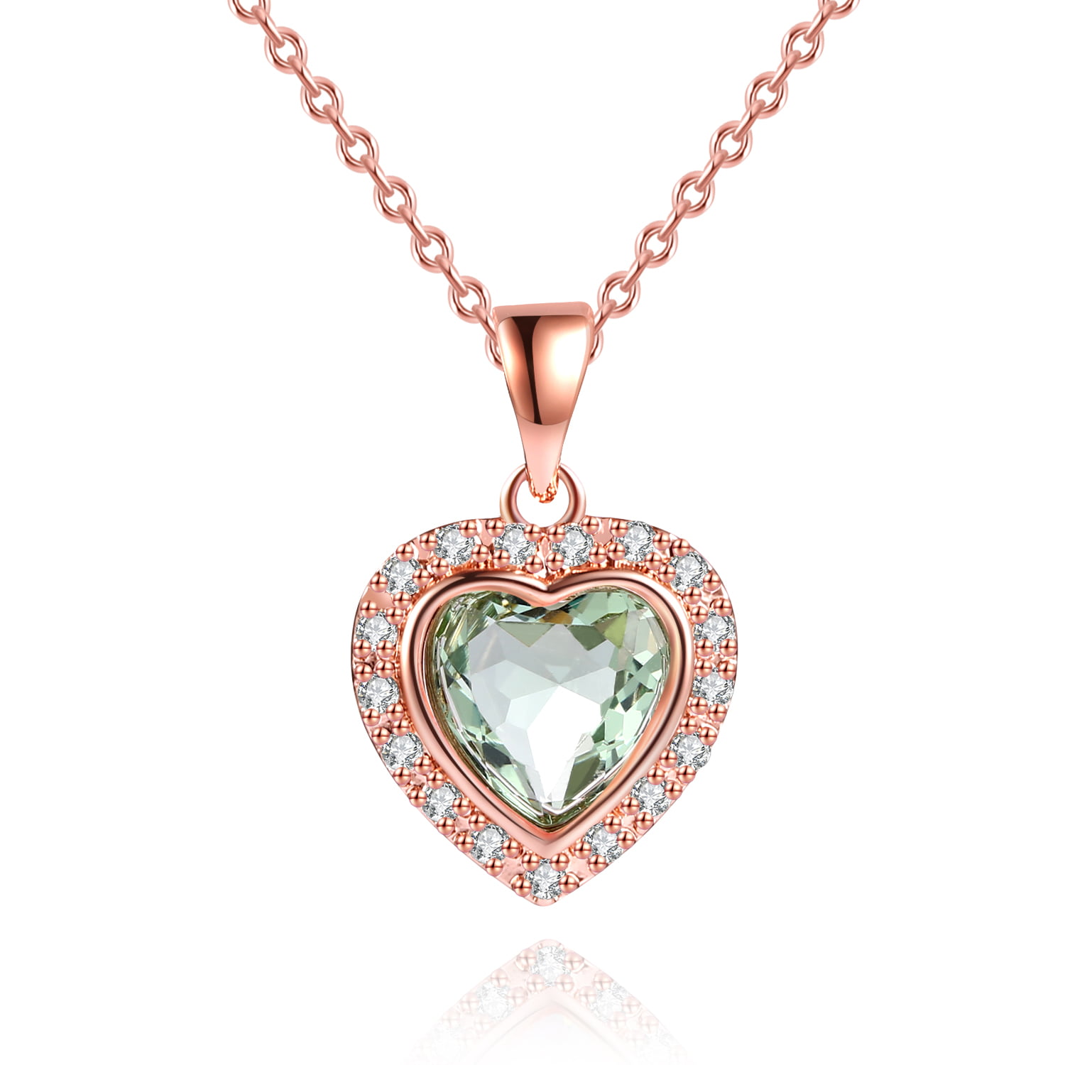 Peermont Green 18K Rose Gold Amethyst Heart Necklace - Walmart.com