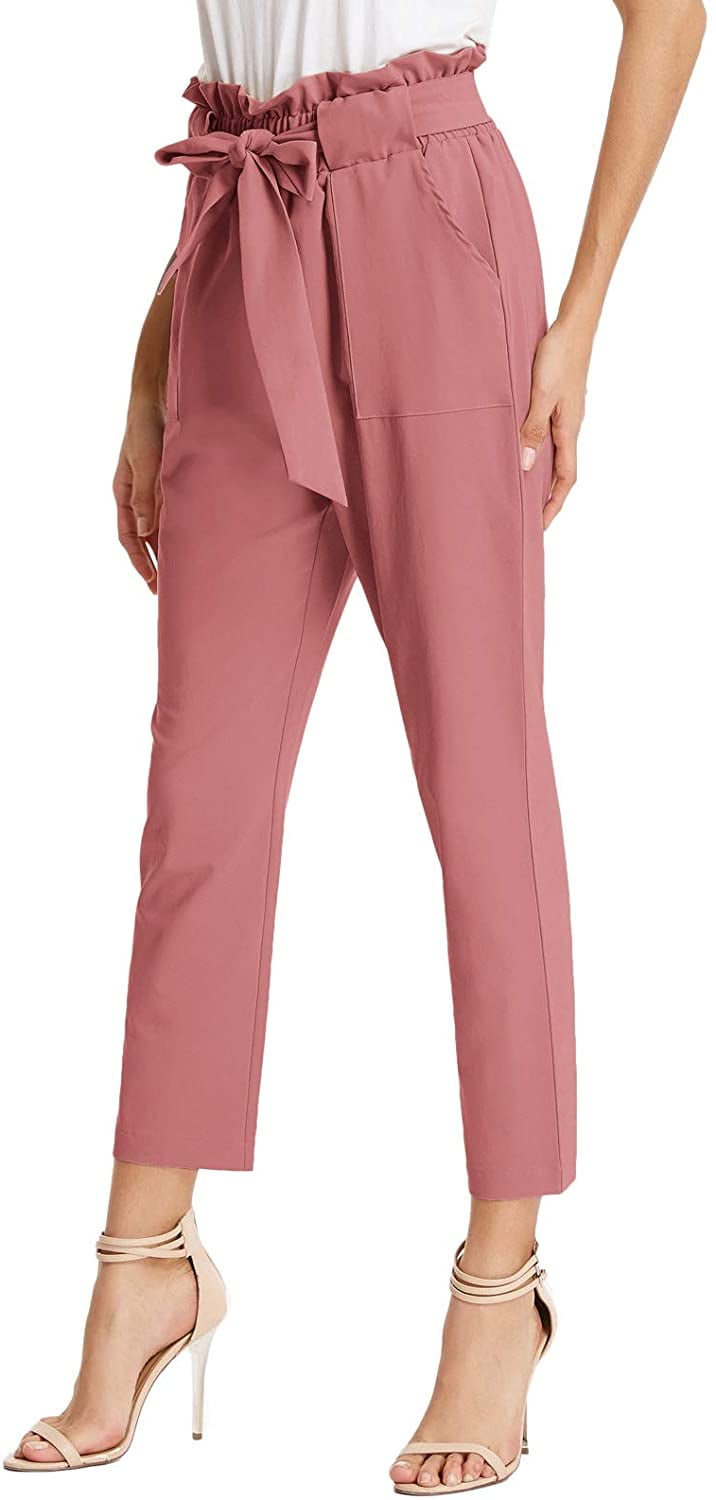 paper bag trousers pink