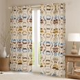 thumbnail image 2 of Homewish Vintage Aztec Geometric Blackout Curtains Set of 2 (52x84 Each),Rustic Farmhouse Cabin Window Curtains,Brown Blue Curtains and Drapes For Adults,Super Cozy Room Decor, 2 of 6