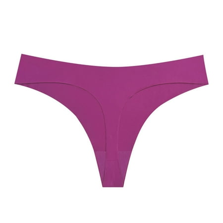 Hvyesh Women s Thongs T Back Low Waist See Through Panties Cotton Seamless Ice Silk Thongs for Women