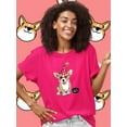 thumbnail image 2 of Little Corgi Let's Party T-Shirt Women -Image by Shutterstock, Female x-Large, 2 of 4