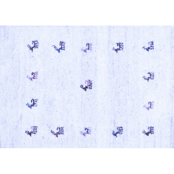 Ahgly Company Machine Washable Indoor Rectangle Solid Blue Modern Area Rugs, 5' x 8'