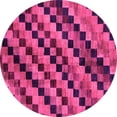 thumbnail image 1 of Ahgly Company Indoor Round Oriental Pink Modern Area Rugs, 4' Round, 1 of 4
