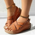 thumbnail image 3 of Women's Platform Orthopedic Slingback Sandals Comfortable Arch Support Wedge Walking Sandals Shoes, 3 of 6