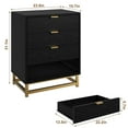 thumbnail image 4 of Ataucjin Black Dresser, 4 Drawer Dresser for Bedroom, Wood Dresser＆Chest of Drawers, Modern Dressers with Gold Metal Handles for Living Room, Hallway, Entryway, 4 of 7