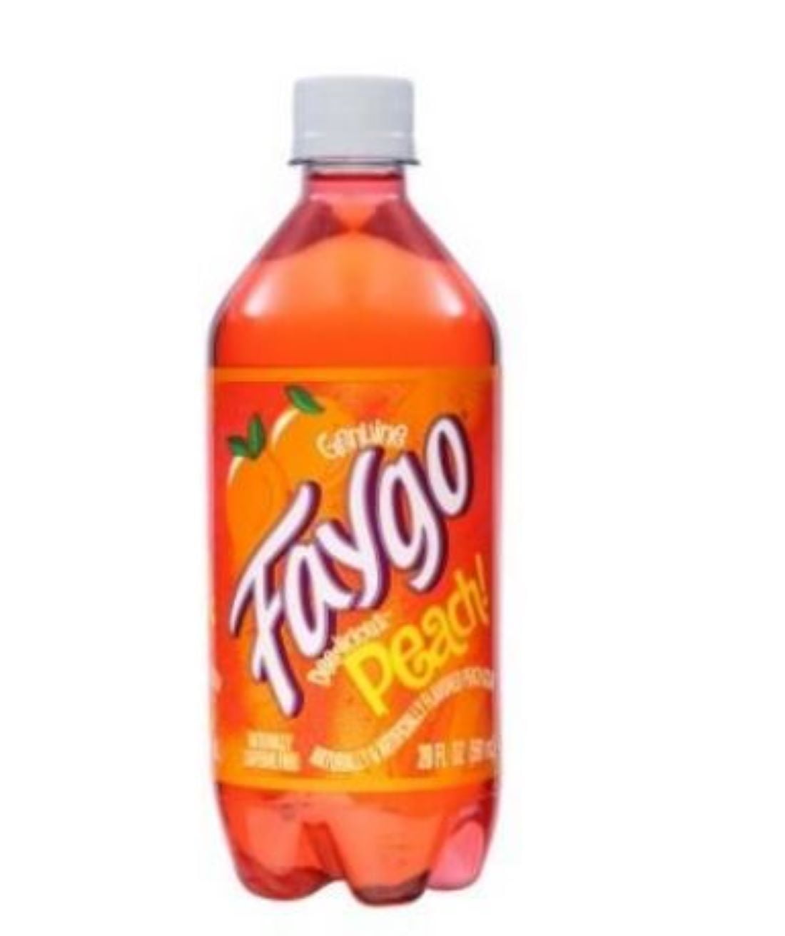 Faygo Peach Soda Pop, 20 Oz Bottles, Quantity of 8